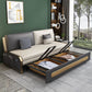 Contemporary 35.43" H Faux Leather Armless Sofa Bed For Apartment