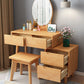 31. 5 "L Table de vanité en bois avec miroir et tabouret 4 tiroirs de maquillage Table de table de vanité