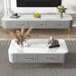 16"H Glam Coffee Table Rectangle 4 Legs Coffee Cocktail Table Clearhalo 'Coffee & Accent Tables' 'Coffee Tables' 'coffee_tables' 'furn' 'furn_coffee_tables' 'Furniture' 'Living Room Furniture' 1200x1200_f60d7794-60d9-454d-8778-972e812b2152
