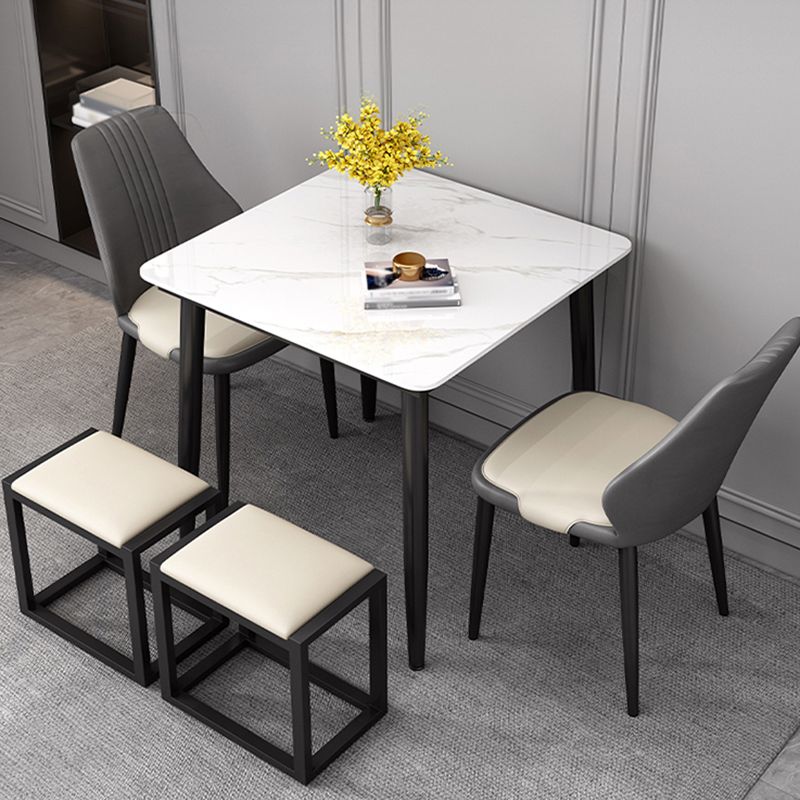 Industrial Square Shape Standard Dining Table Sintered Stone Top Dining Table for Kitchen Clearhalo ' dining_table' 'Dining Tables & Seating' 'Dining Tables' 'furn' 'furn_dining_table' 'Furniture' 'furniture_dining_table' 'Kitchen & Dining Furniture' 'kitchen&dining_furn' 'kitchen' 'kitchen_dining_table' 1200x1200_f60efeb8-71b8-455f-87e2-8baf96716e0c