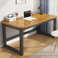 Table d'ordinateur portable de bureau de forme rectangulaire en bois brun avec 2 lames