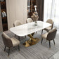 Rectangle Traditional Luxury Dining Table White Sintered Stone Table with Metal Pedestal Base Clearhalo ' dining_table' 'Dining Tables & Seating' 'Dining Tables' 'furn' 'furn_dining_table' 'Furniture' 'furniture_dining_table' 'Kitchen & Dining Furniture' 'kitchen&dining_furn' 'kitchen' 'kitchen_dining_table' 1200x1200_f610db48-24b8-42c8-b9e8-1cc1a71341d6