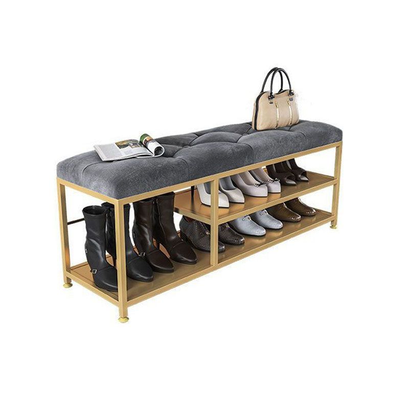 Contemporary Seating Bench Cushioned Metal Entryway Bench , 14-inch Width Clearhalo 'Benches' 'Chairs & Seating' 'furn' 'furn_benches' 'Furniture' 'Living Room Furniture' 1200x1200_f6119c67-0aaa-46c2-a914-b3d21e212c5c