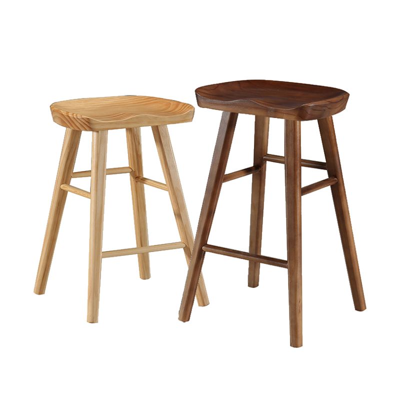Contemporary Backless Footrest Stool Contoured Pine Solid Wood Bar Stool Clearhalo 'Bar Furniture' 'Bar Stools' 'bar_stools' 'furn' 'furn_bar_stools' 'Furniture' 'Kitchen & Dining Furniture' 1200x1200_f6121ad0-6561-434d-a428-12602af129fd