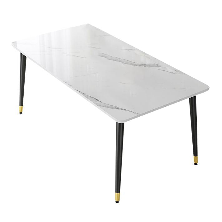 Industrial Kitchen Sintered Stone Top Dining Table Rectangle Dining Table with 4 Legs Base Clearhalo ' dining_table' 'Dining Tables & Seating' 'Dining Tables' 'furn' 'furn_dining_table' 'Furniture' 'furniture_dining_table' 'Kitchen & Dining Furniture' 'kitchen&dining_furn' 'kitchen' 'kitchen_dining_table' 1200x1200_f6123161-b3ec-4fdd-8d0a-1269f2486c9b