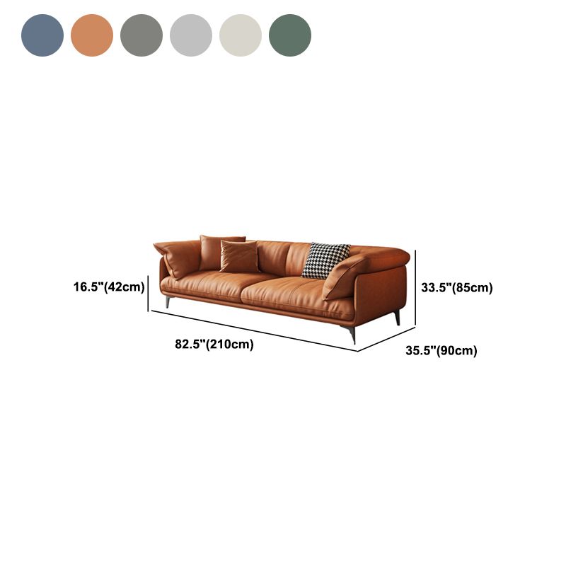 Modern 33,5 "H divano braccio top a cuscino in pelle finta per soggiorno