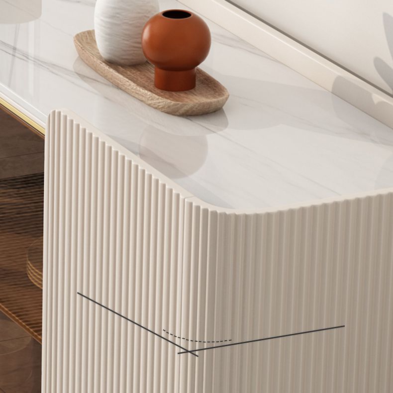 Glam Style Buffet Stand Stone Credenza with Cabinets and Drawers Clearhalo 'buffet_sideboard' 'Buffets & Sideboards' 'furn' 'furn_buffet_sideboard' 'Furniture' 'Kitchen & Dining Furniture' 1200x1200_f612a7c5-eeaa-4f37-a883-5c969db3eee6