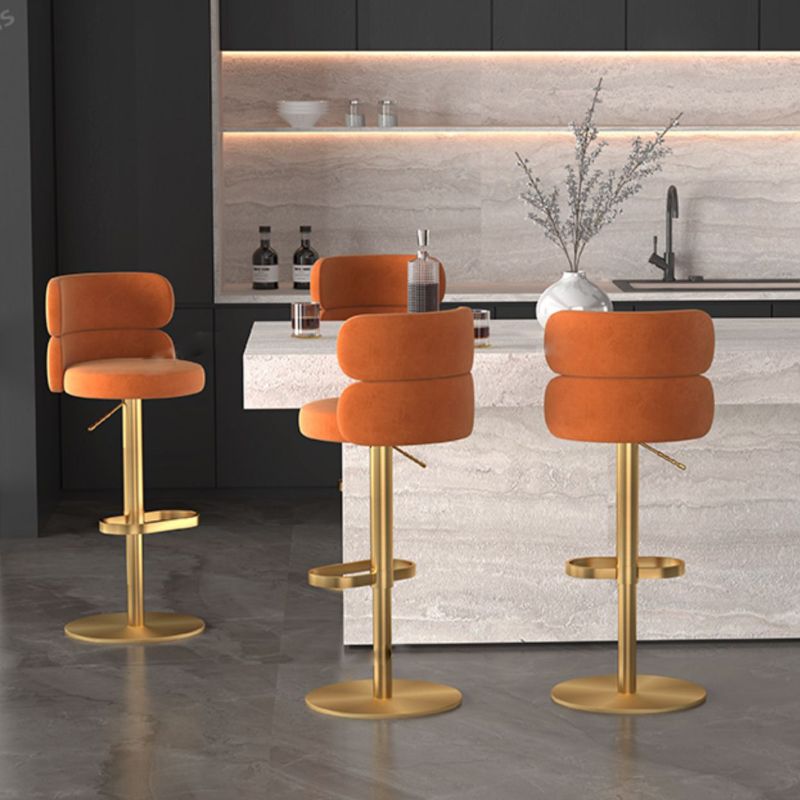 Gambe oro glam bar sgabelli da soggiorno imbottito.