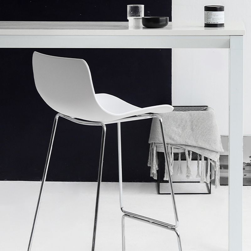 Scandinavian Armless Bar Stool Plastic and Steel Bar Stool for Living Room Clearhalo 'Bar Furniture' 'Bar Stools' 'bar_stools' 'furn' 'furn_bar_stools' 'Furniture' 'Kitchen & Dining Furniture' 1200x1200_f6162448-43a1-42a9-88d9-b050306171a4