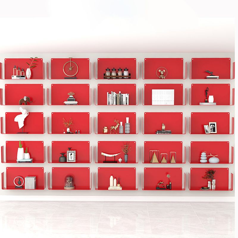 Closed Back Modern Style Bookcase Metal Wall Mounted Bookshelf for Home Office