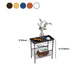Contemporary Rectangular Side Table Metal 4 Legs End Table with Shelf