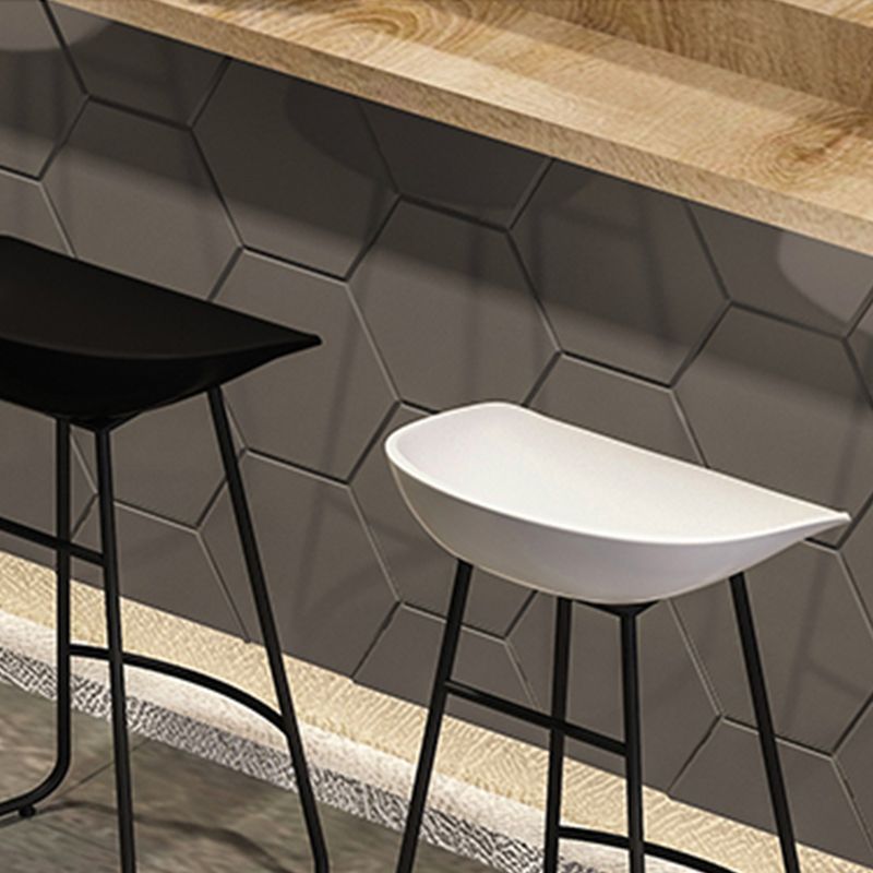 Industrial Armless Bar Stool Plastic Dining Stool with Metal Base Clearhalo 'Bar Furniture' 'Bar Stools' 'bar_stools' 'furn' 'furn_bar_stools' 'Furniture' 'Kitchen & Dining Furniture' 1200x1200_f61c3234-b6e7-40b3-9564-883393cf2126