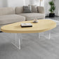 Scandinavian Solid Wood Coffee Table 14.96" H Acrylic Legs Cocktail Table Clearhalo 'Coffee & Accent Tables' 'Coffee Tables' 'coffee_tables' 'furn' 'furn_coffee_tables' 'Furniture' 'Living Room Furniture' 1200x1200_f61cee95-0630-4799-8a0a-81c15e87d577