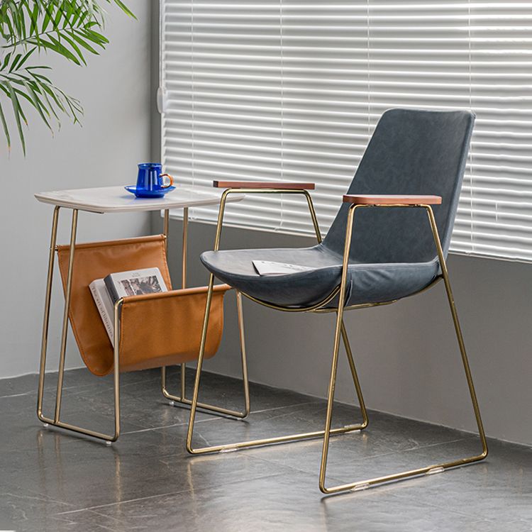 Scandinavian Design Solid Back Dining Side Chair Leather Dining Side Chair Clearhalo ' kitchen&dining_furn' 'Dining Chairs' 'Dining Tables & Seating' 'dining_chair' 'furn' 'furn_dining_chair' 'Furniture' 'furniture_dining_chair' 'Kitchen & Dining Furniture' 'kitchen' 1200x1200_f6217f44-9441-4af7-8cb2-e95d5470656f