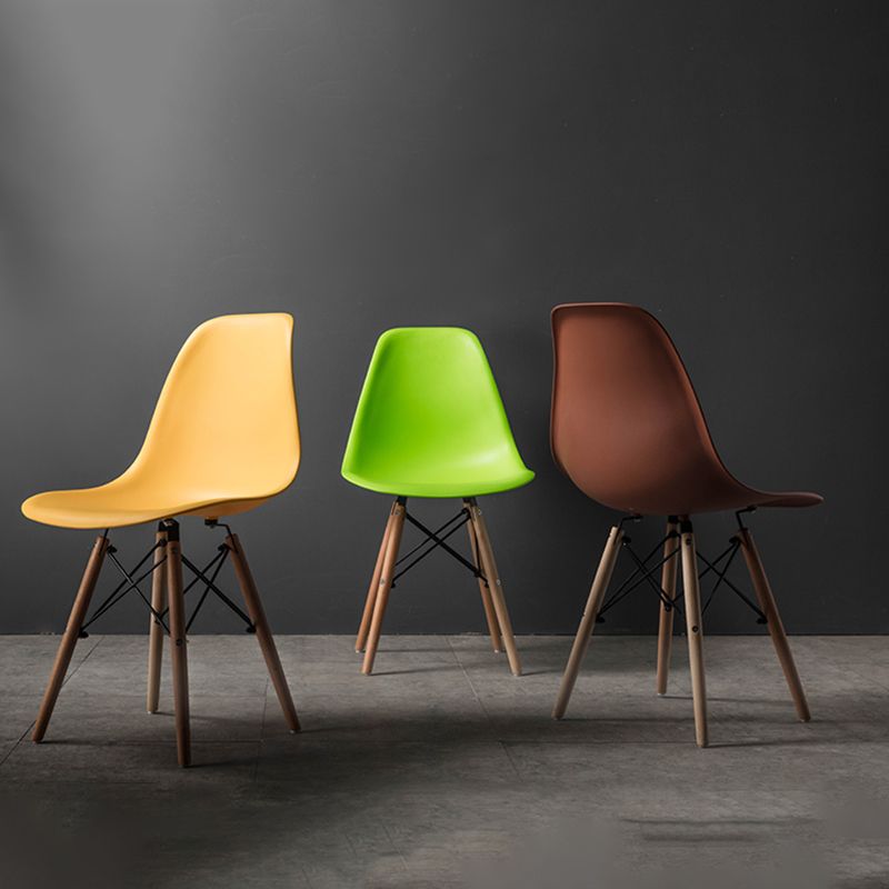 Contemporary Wood Armless Chair Kitchen Dining Room Solid Back Chair Clearhalo 'Dining Chairs' 'Dining Tables & Seating' 'dining_chair' 'Furniture' 'furniture_dining_chair' 'Kitchen & Dining Furniture' 1200x1200_f622ae0d-866e-40e5-8af9-9d223a08d1b9