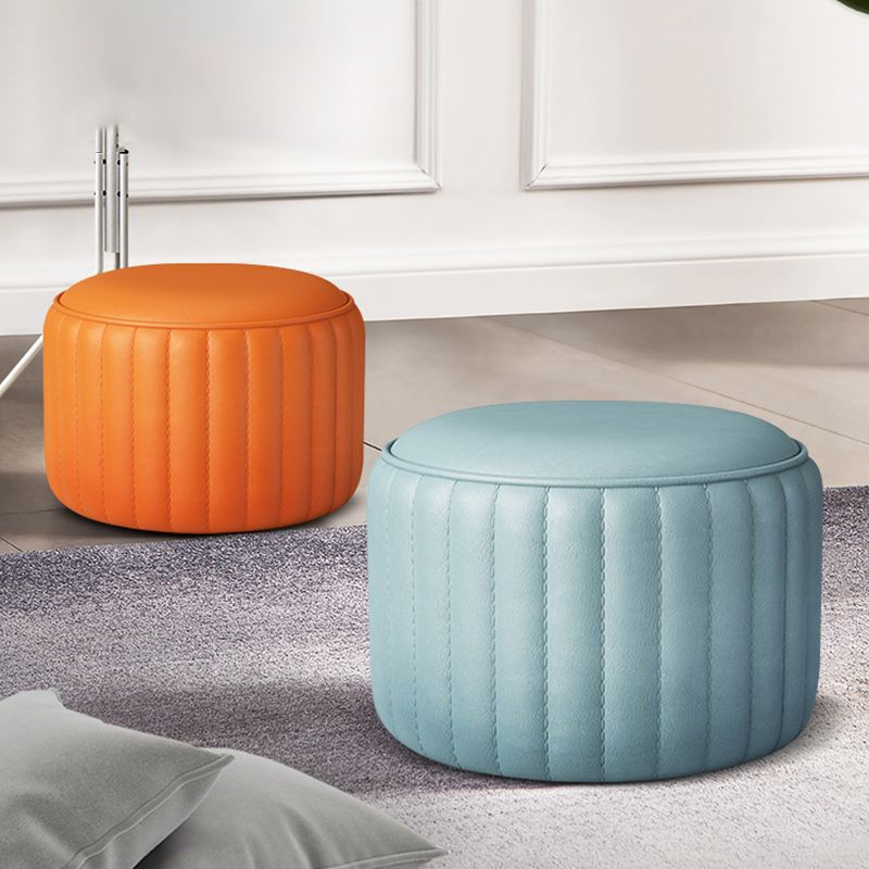 Modern Cylinder Shape Sherpa Pouf Plain PU Leather Tear Resistant Chair Ottoman Clearhalo 'furn' 'furn_ottomans_poufs' 'Furniture' 'Living Room Furniture' 'Ottomans & Poufs' 'ottomans_poufs' 1200x1200_f6235ce5-a214-408d-8bd0-794ba2941f86
