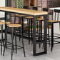Natural Finish 1/2/5 Pcs Bar Set with Wooden Stools for Home