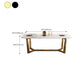 Rectangle Trestle Base Dining Table Glam Style Stone Kitchen Desk Clearhalo 'Dining Tables & Seating' 'Dining Tables' 'dining_table' 'furn' 'furn_dining_table' 'Furniture' 'Kitchen & Dining Furniture' 1200x1200_f6240835-c644-40c4-9885-4dbfdbd1d429