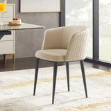 Estilo moderno abierto Silla lateral de comedor de cuero tapizado para el hogar