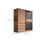 Glass and Wood Wardrobe Cabinet Brown Wardrobe Armoire with Garment Rod Clearhalo 'Armoires & Wardrobes' 'armoires_wardrobes' 'Bedroom Furniture' 'furn' 'furn_armoires_wardrobes' 'Furniture' 1200x1200_f627891f-81b4-44a5-b467-c7cbf8689d21