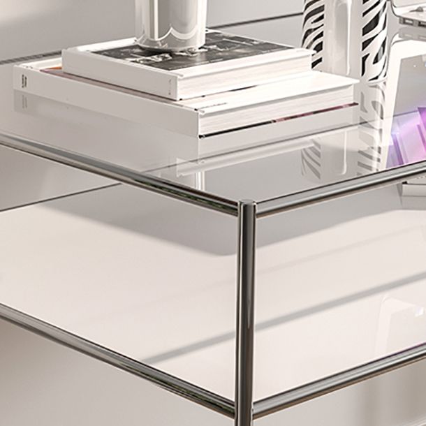 Modern Tempered Glass Desk Living Room Study Writing Desk, 47.2''L x 23.6''W Clearhalo 'furn' 'furn_office_desk' 'Furniture' 'Office Desks' 'Office Furniture' 'office_desk' 1200x1200_f6278fe9-21a5-4c81-9f7c-42a5144f075c