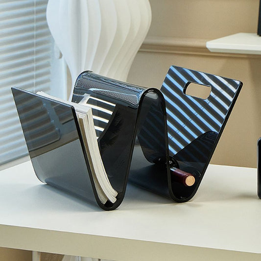 Zeitgenössisches antikes Finish -Regal -Bücherregal Acryl Geometrische Bücherregal