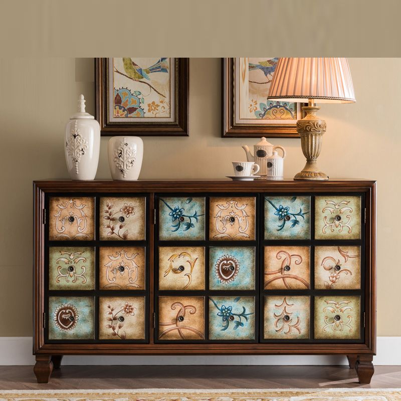 Cómoda cómoda de almacenamiento de madera maciza con cofre de almacenamiento tradicional de 15,6 pulgadas de ancho