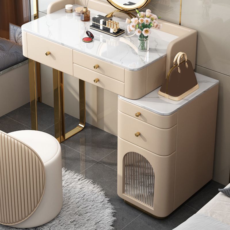 Lussuoso tavolo da toep in metallo tavolo da toeletta da letto in pietra scrivania vanità