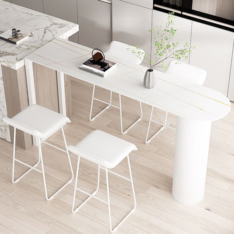 Sintered Stone Bistro Bar Table Double Pedestal Bar Table for Kitchen Clearhalo 'Bar Furniture' 'Bar Tables' 'bar_tables' 'furn' 'furn_bar_tables' 'Furniture' 'Kitchen & Dining Furniture' 1200x1200_f6293c73-c5f2-4612-8cc3-b5c8ae3ddff8