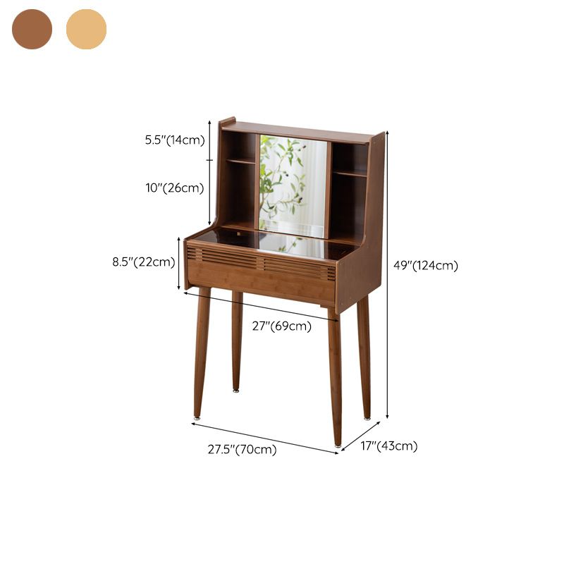 Tavolo da toeletta moderno tavolo da costume in legno solido set di vanità a specchio
