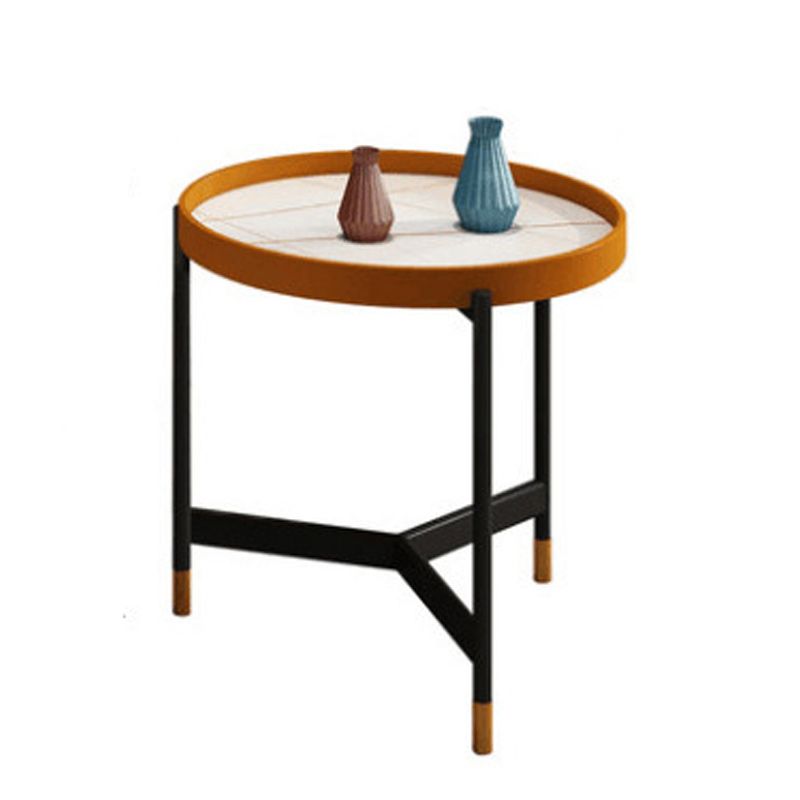 Modern Slate Tray Top 3 Legs Coffee Table White/Black Round Table Clearhalo 'Coffee & Accent Tables' 'Coffee Tables' 'coffee_tables' 'furn' 'furn_coffee_tables' 'Furniture' 'Living Room Furniture' 1200x1200_f6295559-9aa6-4e13-9272-194fd5e65530