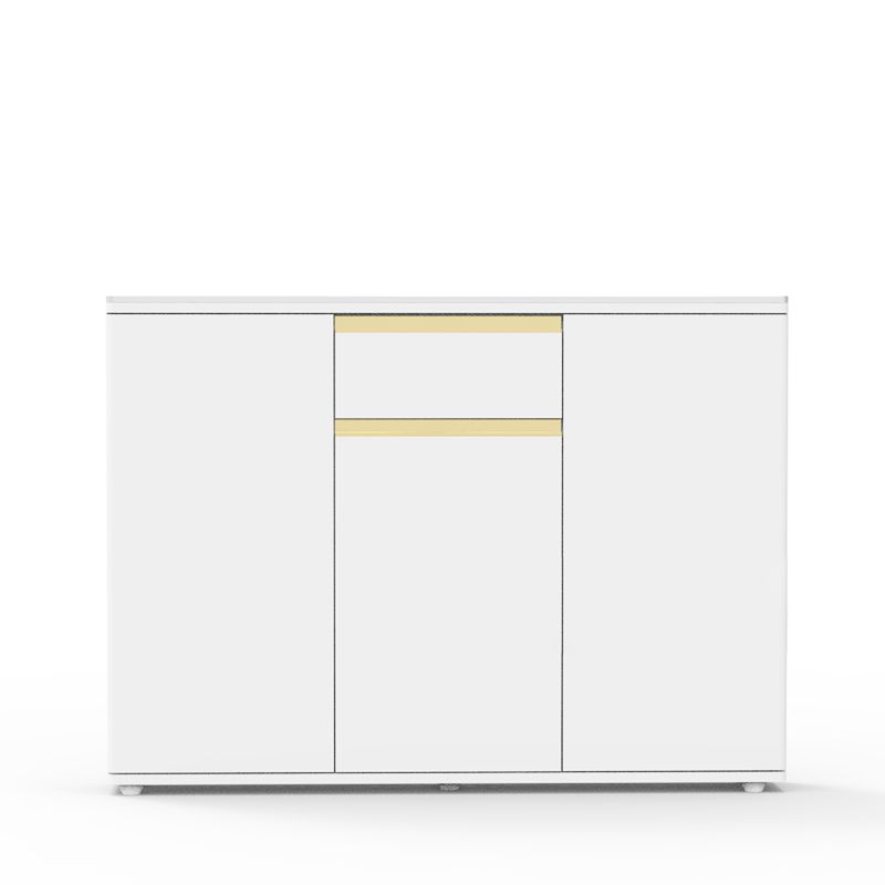 Contemporary Manufactured Wood Dining Server White Adjustable Shelving Sideboard Clearhalo 'buffet_sideboard' 'Buffets & Sideboards' 'furn' 'furn_buffet_sideboard' 'Furniture' 'Kitchen & Dining Furniture' 1200x1200_f629627b-210a-4347-b01a-7e962cf3cf02