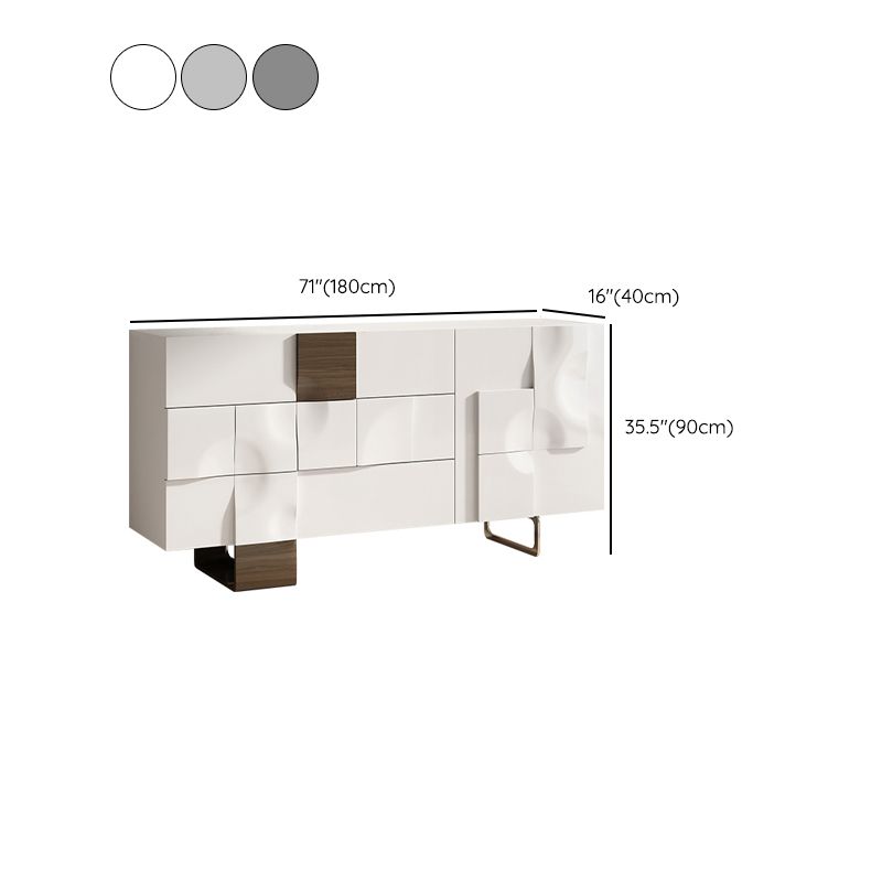 Gabinete aparador de cajones de almacenamiento de madera sólida de estilo nórdico en blanco