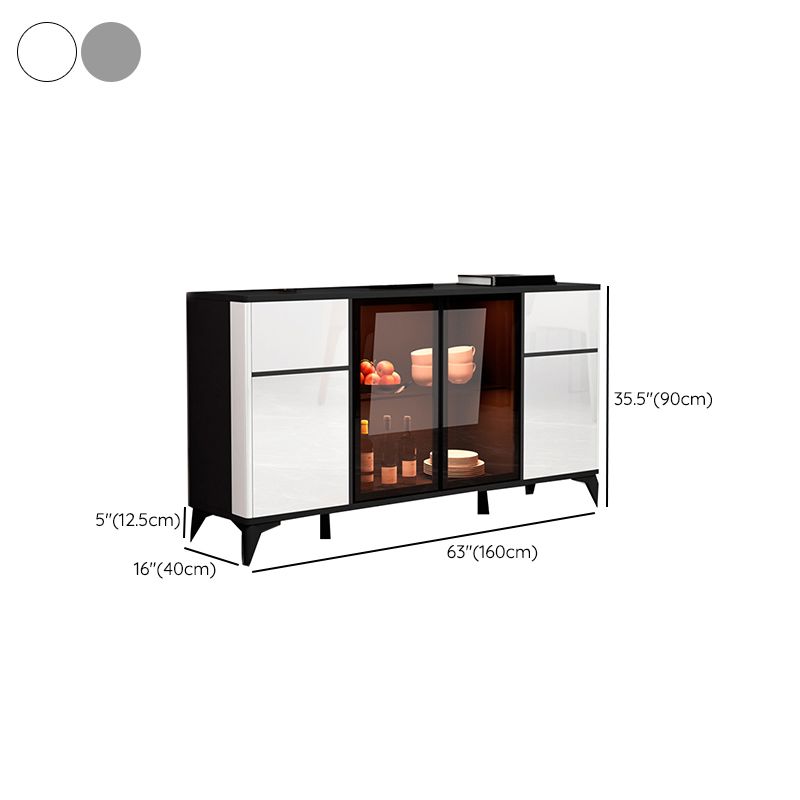 Consejo lateral contemporáneo Gabinete aparador de madera de imitación con luces para la cocina