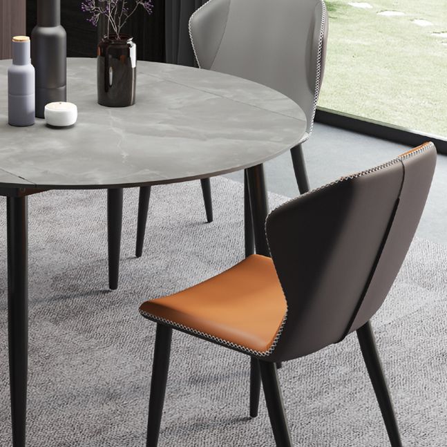 Modern 1/3/4/5/7 Pieces Dining Sintered Stone Dining Table Set with Metal Legs for Home Clearhalo 'Dining Room Sets' 'Dining Tables & Seating' 'dining_room_set' 'furn' 'furn_dining_room_set' 'Furniture' 'furniture_dining_room_set' 'Kitchen & Dining Furniture' 'kitchen&dining_furn' 'kitchen' 1200x1200_f62c9eff-7cce-4b62-9610-e54bf9e222b6