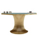 Glam Green Console Accent Table with Stainless Steel Bracket for Hall