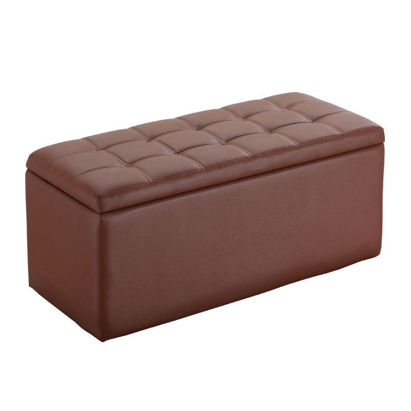 Modern Pouf Ottoman Faux Leather Upholstered Tufted Rectangle Ottoman with Storage Clearhalo 'furn' 'furn_ottomans_poufs' 'Furniture' 'Living Room Furniture' 'Ottomans & Poufs' 'ottomans_poufs' 1200x1200_f62ef94c-6224-4f2b-8498-c16bb38cbb5e