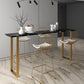 Rectangle Top Glam Bar Table 42-inch Height Gold Pedestal Bistro Table Clearhalo 'Bar Furniture' 'Bar Tables' 'bar_tables' 'furn' 'furn_bar_tables' 'Furniture' 'Kitchen & Dining Furniture' 1200x1200_f62f9ce4-6380-4ad2-8707-35699f69022c