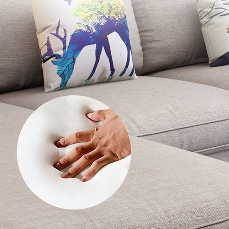 4-seater L-shape Sectional Fabric Pillow Top Arm Sectional with Pillows Clearhalo 'furn' 'furn_sectionals' 'Furniture' 'Living Room Furniture' 'Sectionals' 1200x1200_f62fb219-938d-4d38-93ee-110c219b5ee1