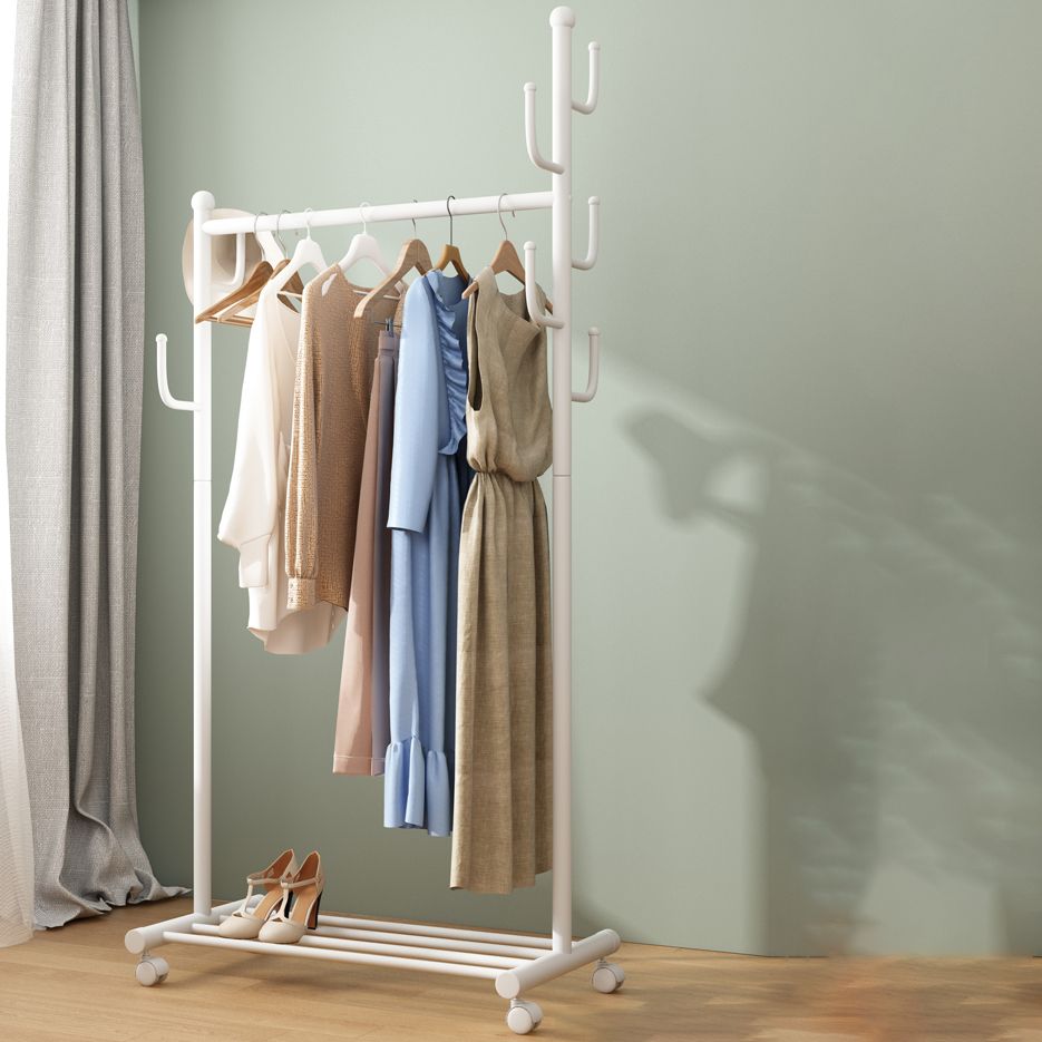 Black and White Steel Armoire Modern Style Cabinet with Clothing Rod Clearhalo 'Armoires & Wardrobes' 'armoires_wardrobes' 'Bedroom Furniture' 'furn' 'furn_armoires_wardrobes' 'Furniture' 1200x1200_f630f3d8-5280-4f54-aa27-bb15cc4c134a