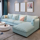 Modern Square Arm Sofa & Chaise, Loose Back Linen Sofa - 70.87" D