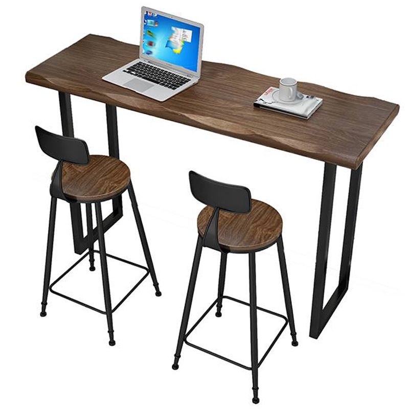 Modern Bar Table Set 1/2/3 Pieces Rectangle Bar Table with High Wood Stools for Home
