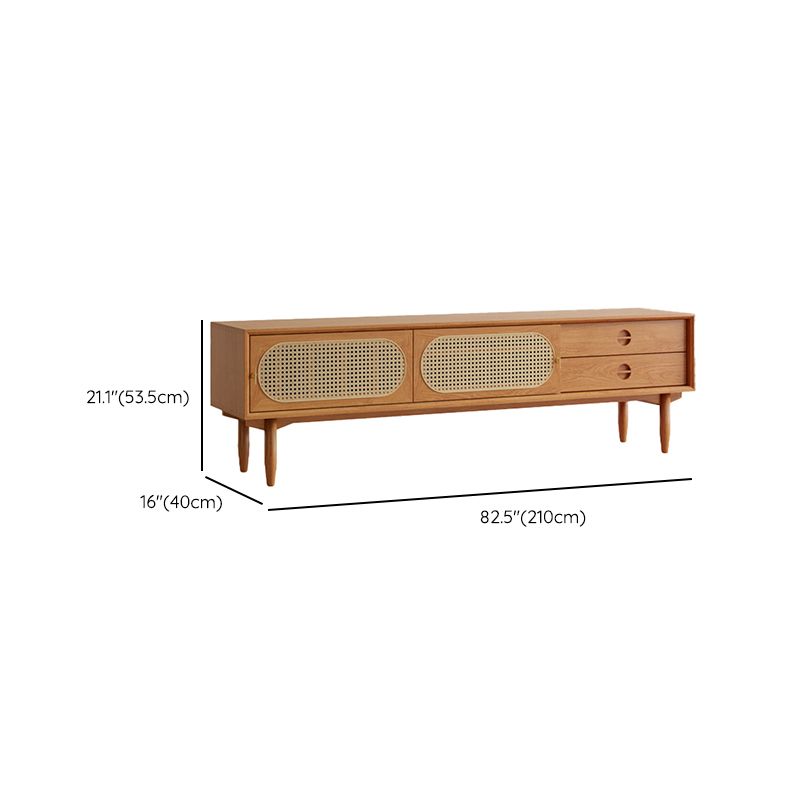 Mobile TV scandinavo Console TV in legno massello con cassetti
