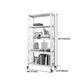 Metal Floating Bookcase Contemporary Style Open Back Bookshelf with Wheels