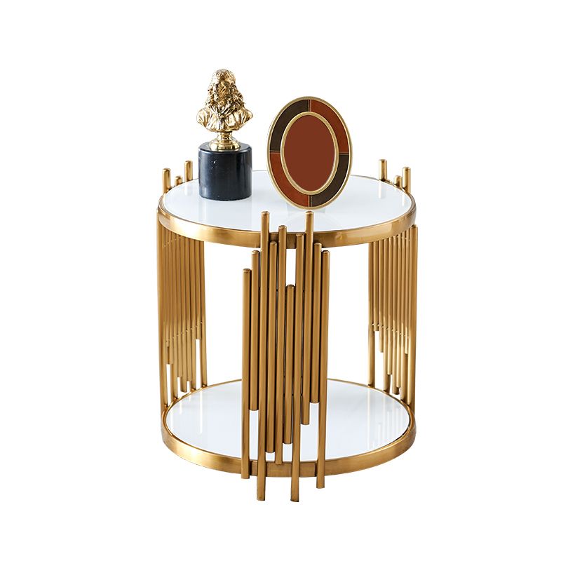 Round Stone Top Side End Table Frame Sofa Side End Table for Living Room Clearhalo 'Coffee & Accent Tables' 'End & Side Tables' 'end_side_table' 'end_side_tables' 'furn' 'furn_end_side_tables' 'Furniture' 'furniture_end_side_table' 'Living Room Furniture' 1200x1200_f6359718-1735-4d7c-838c-6f440225d597