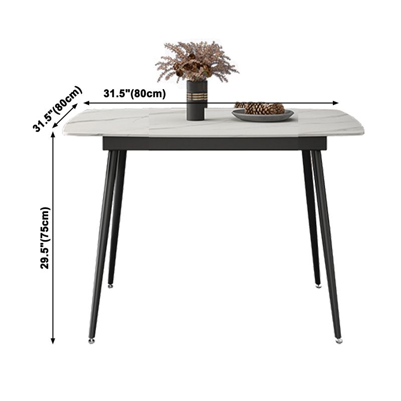 Industrial Style Stone Dining Table 4 Legs Dining Site Table for Dining Room Clearhalo ' dining_table' 'Dining Tables & Seating' 'Dining Tables' 'furn' 'furn_dining_table' 'Furniture' 'furniture_dining_table' 'Kitchen & Dining Furniture' 'kitchen&dining_furn' 'kitchen' 'kitchen_dining_table' 1200x1200_f6373522-627b-40cc-b681-481d1d23fb09