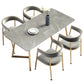 Glam 1/4/5 Pieces Dining Room Chair Set Rectangle Dining Table Set Clearhalo 'Dining Room Sets' 'Dining Tables & Seating' 'dining_room_set' 'furn' 'furn_dining_room_set' 'Furniture' 'furniture_dining_room_set' 'Kitchen & Dining Furniture' 1200x1200_f637eea0-17b5-4aba-84e0-bed8e1f2ff2b