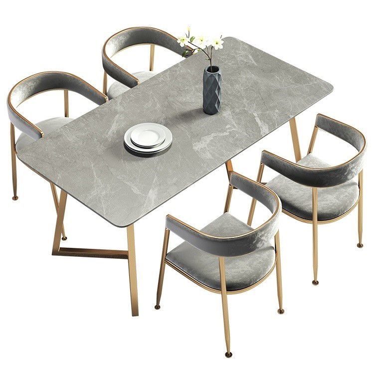 Glam 1/4/5 Pieces Dining Room Chair Set Rectangle Dining Table Set Clearhalo 'Dining Room Sets' 'Dining Tables & Seating' 'dining_room_set' 'furn' 'furn_dining_room_set' 'Furniture' 'furniture_dining_room_set' 'Kitchen & Dining Furniture' 1200x1200_f637eea0-17b5-4aba-84e0-bed8e1f2ff2b