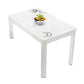 Rectangle Dining Table Modern White and Black in Glass Table for Kitchen
