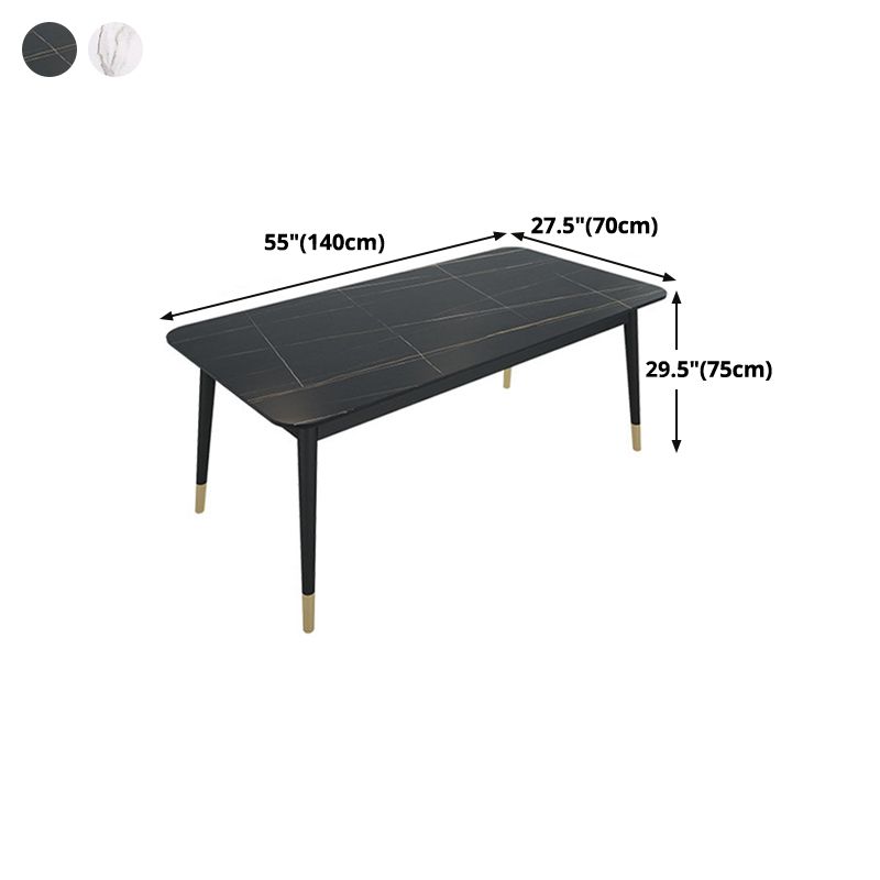 Rectangle Sintered Stone Dining Table Traditional Luxury Dining Table with Black Frame Clearhalo ' dining_table' 'Dining Tables & Seating' 'Dining Tables' 'furn' 'furn_dining_table' 'Furniture' 'furniture_dining_table' 'Kitchen & Dining Furniture' 'kitchen&dining_furn' 'kitchen' 'kitchen_dining_table' 1200x1200_f6388b7f-02cb-4e3f-af20-55943e98906d